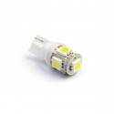 Ampoule W5W T10 Veilleuses 5 SMD Blanc Xenon 1pcs